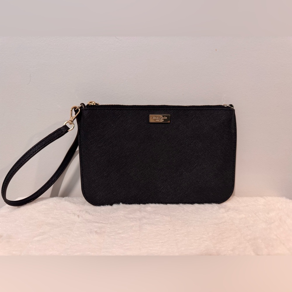 Kate Spade Black Leather Wristlet